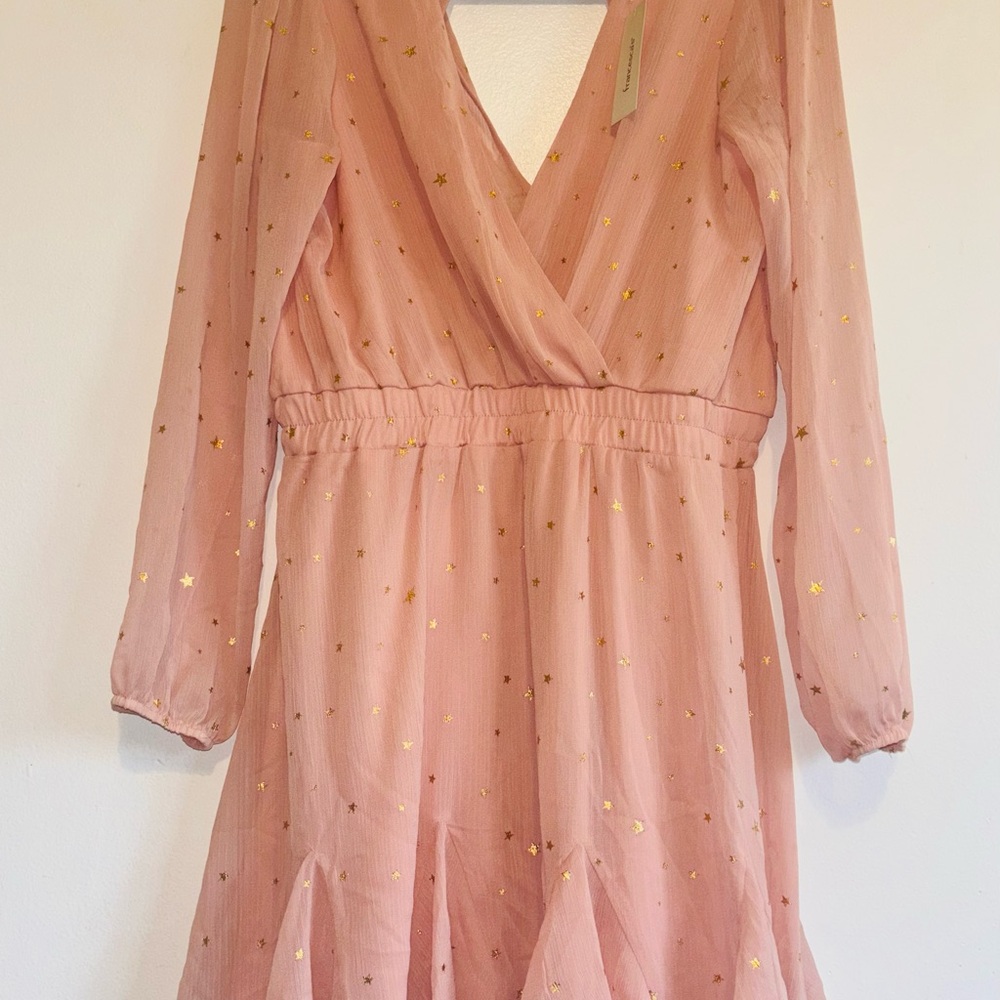 Blush Dress with Gold Stars